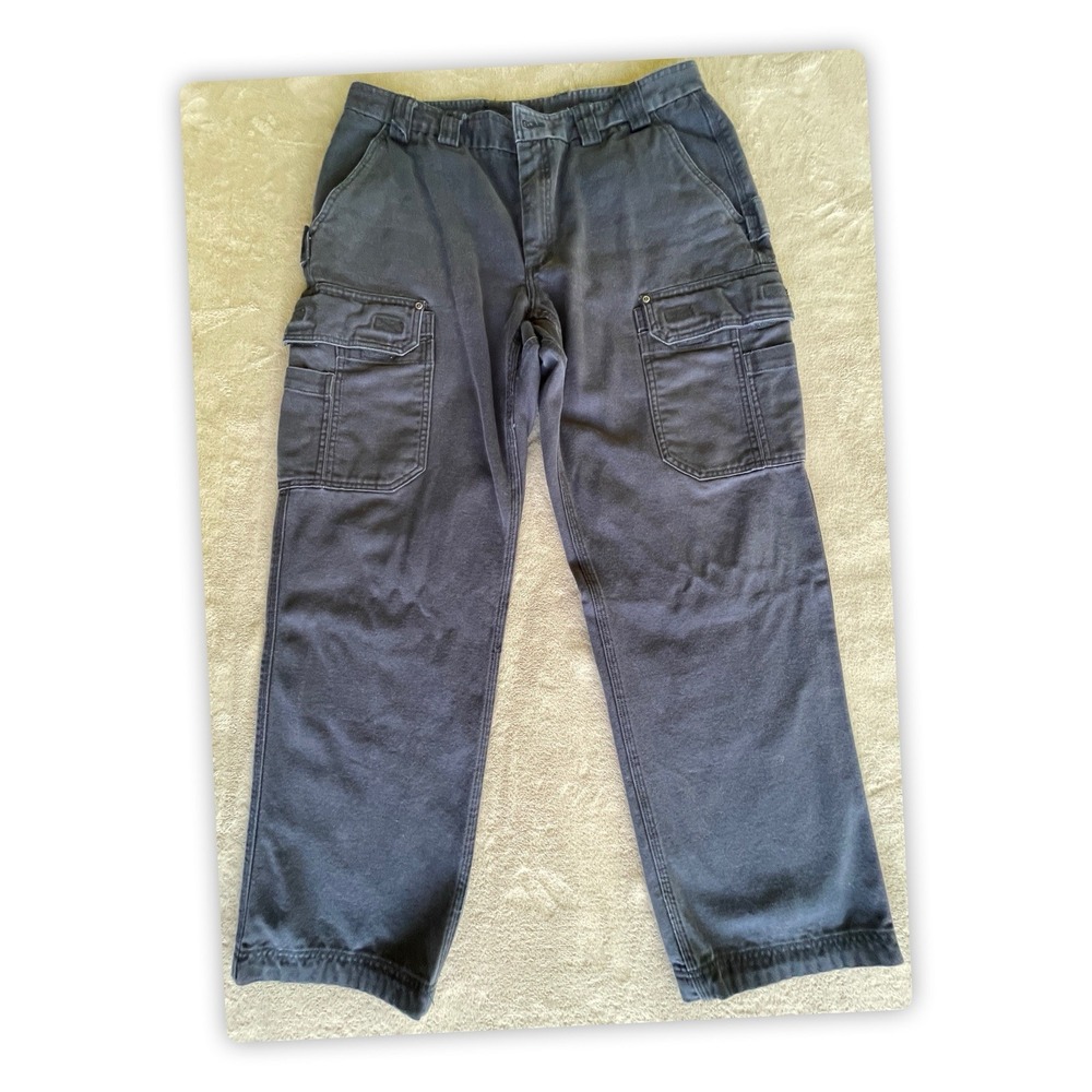 Duluth Trading Cargo Pants Mens 38x32 Gray Work Utility Relaxed Fit